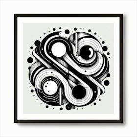 Black and White Abstract Art 255 Art Print