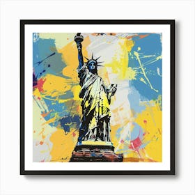 A Statue Of Liberty In New York Expressive Strok 1719923474 2 Art Print