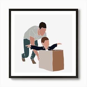 Man Lifting Child Out Of Box Father's Day Art Print