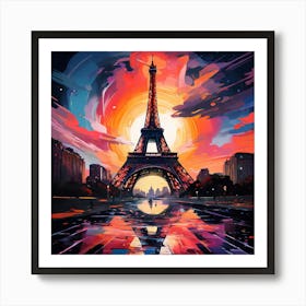 A Landscape Painting With , sun rase pic cell art print 1 Art Print