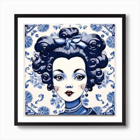 Betty Boop Cartoon Delft Tile Illustration 3 Poster