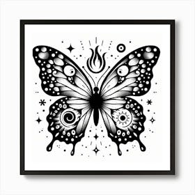 Butterfly With Stars Art Print