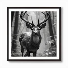 Deer In The Woods 83 Art Print