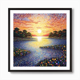 Sunset Over The Water 3 Art Print