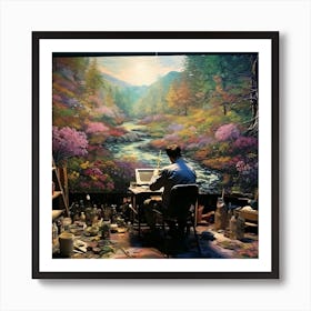 Irises in Monet'sanctuary Art Print