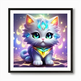 White Cat With Blue Eyes 4 Art Print