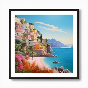 Brushstroke Bliss: Amalfi Dreams Art Print