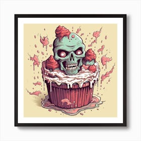 Cupcake Skull Art Print