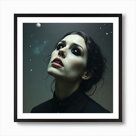 Girl In Space Art Print