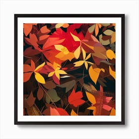 Bright Autumn Leaves Art Print