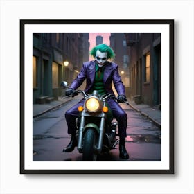 Joker On A Motorcycle 17 Art Print