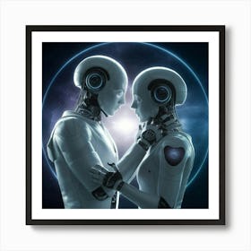 Couple Of Robots Art Print