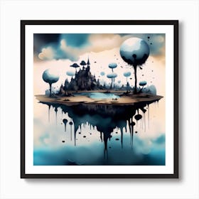 An Imaginative Ink Blot Art Piece That Transforms Ink Blots Art Print