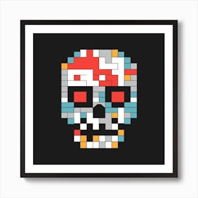 Pixel Skull Art Print