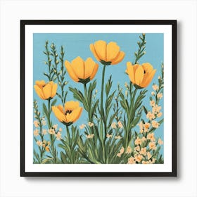 Yellow Poppies Art Art Print