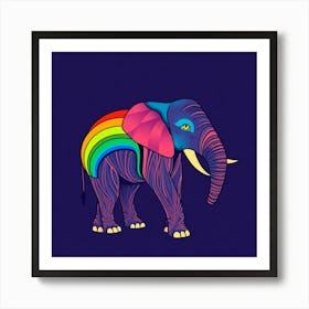 Rainbow Elephant Art Print