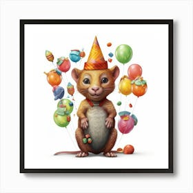 Birthday Rat 2 Art Print