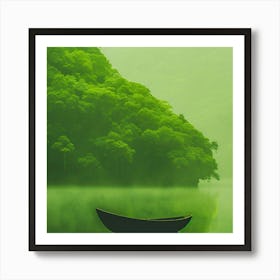 Boat On A Lake Art Print