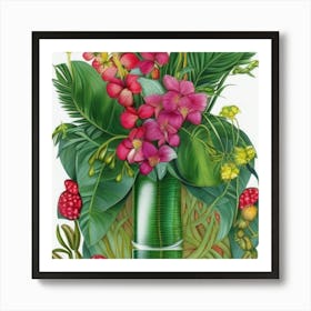 Style Botanical Illustration In Colored Pencil 4 Art Print