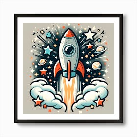 Space Rocket 1 Art Print