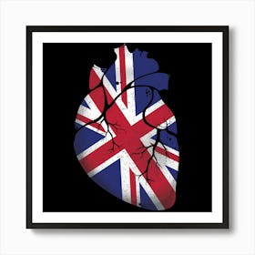 United Kingdom Heart Flag Art Print