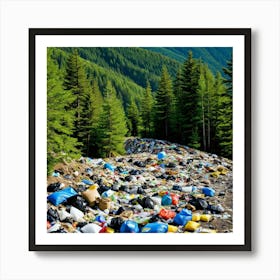 Garbage On A Mountain Road Art Print