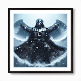 Darth Vader Makes A Snow Angel Star Wars Art Print Art Print