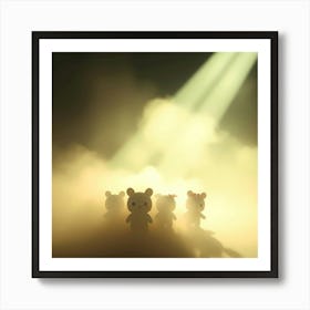 Teddy Bears In The Fog Art Print