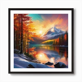 Sunset In The Mountains 73 Art Print