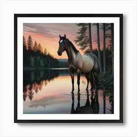 Sunset Horse 51 Art Print