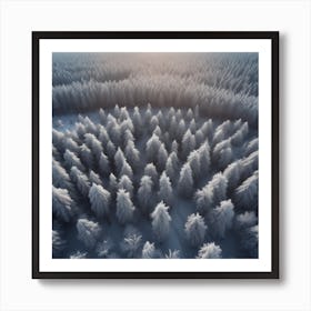 Aerial View Of A Winter Forest 2 Art Print