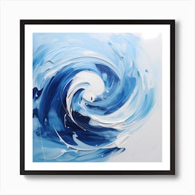 Tranquil Tides: Navy and Pastel Abstract Ballet Art Print