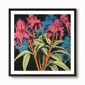 Bluebell 3 Pop Art Illustration Square Art Print