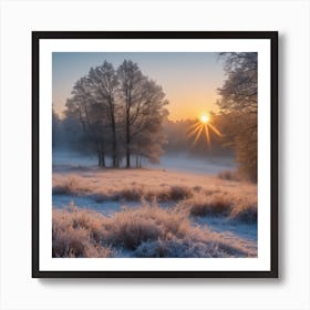 Morning Frost Sunrise Art Print