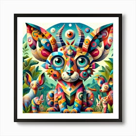 Colorful Fox Art Print