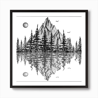 Outdoor Reflection Square Art Print