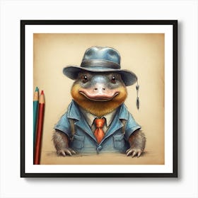 Duck In A Suit 4 Art Print