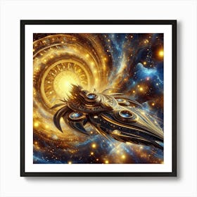 Spaceship In Space 3 Art Print