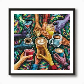 Coffee Lovers Canvas Print Art Print