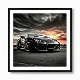 Sunset Lamborghini 11 Art Print