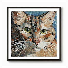 Mosaic Cat- Animal art Art Print