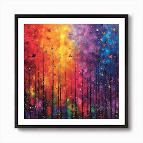 Rainbow Forest Art Print