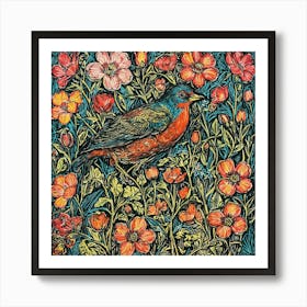 Robin In The Garden Art Print