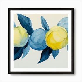 Blue Lemons Art Print