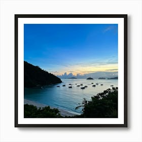 Ocean Cape Holiday Siam Beautiful Shore Point Paradise Turquoise Peaceful Sunset Grass M (24) Art Print