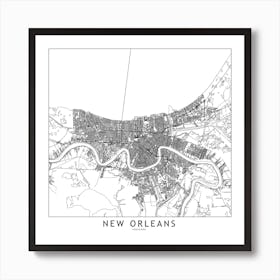 New Orleans Map Line Art Print