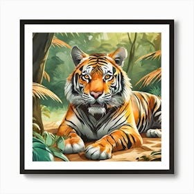 Tiger In The Jungle 1 Art Print