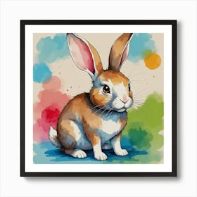 Watercolor Bunny Art Print