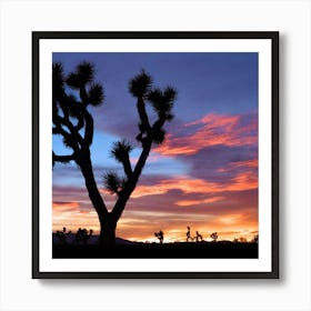 Joshua Tree At Sunset Art Print