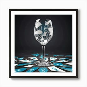 Broken Wine Glass Art Print